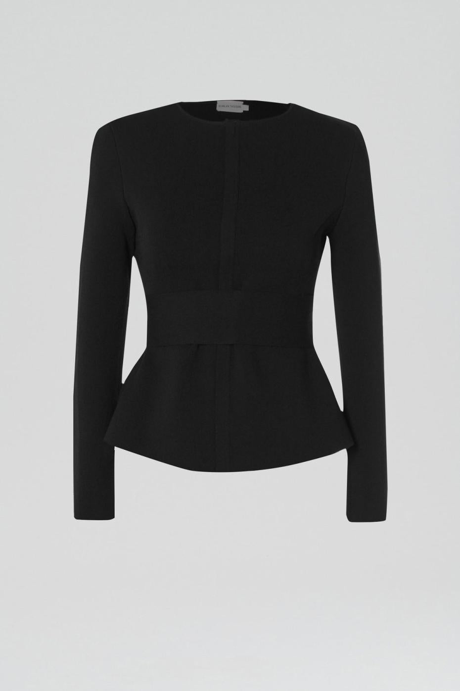 Jackets | Women Scanlan Theodore CREPE KNIT CURVED HEM JACKET Black