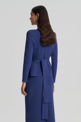 Jackets | Women Scanlan Theodore CREPE KNIT CURVED HEM JACKET Royal