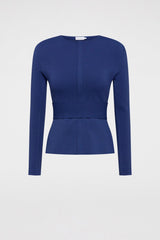 Jackets | Women Scanlan Theodore CREPE KNIT CURVED HEM JACKET Royal