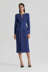 Jackets | Women Scanlan Theodore CREPE KNIT CURVED HEM JACKET Royal