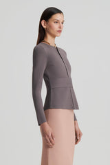Jackets | Women Scanlan Theodore CREPE KNIT CURVED HEM JACKET Torba