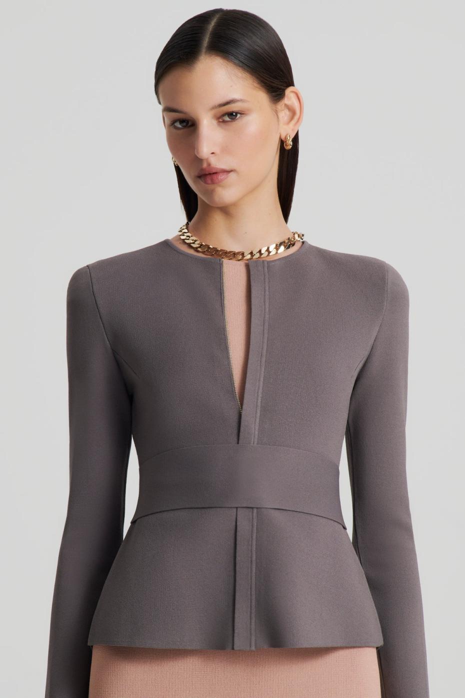 Jackets | Women Scanlan Theodore CREPE KNIT CURVED HEM JACKET Torba