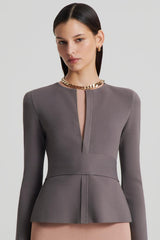 Jackets | Women Scanlan Theodore CREPE KNIT CURVED HEM JACKET Torba