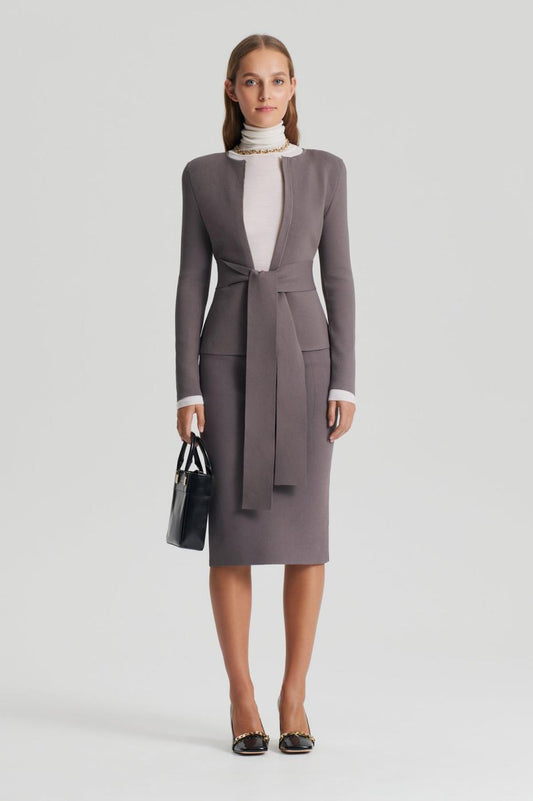 Jackets | Women Scanlan Theodore CREPE KNIT CURVED HEM JACKET Torba