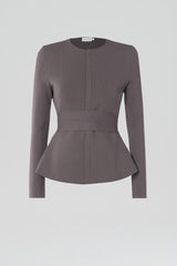 Jackets | Women Scanlan Theodore CREPE KNIT CURVED HEM JACKET Torba