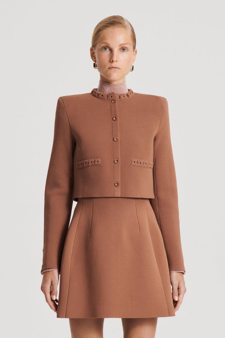 Jackets | Women Scanlan Theodore CREPE KNIT DAISY CROP JACKET Spice