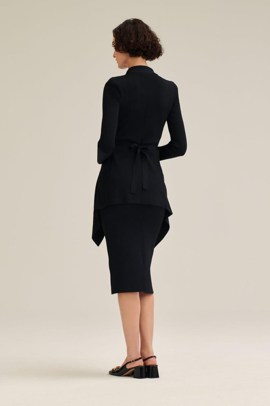 Jackets | Women Scanlan Theodore CREPE KNIT DRAPE FRONT JACKET Black