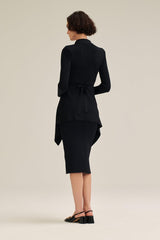 Jackets | Women Scanlan Theodore CREPE KNIT DRAPE FRONT JACKET Black