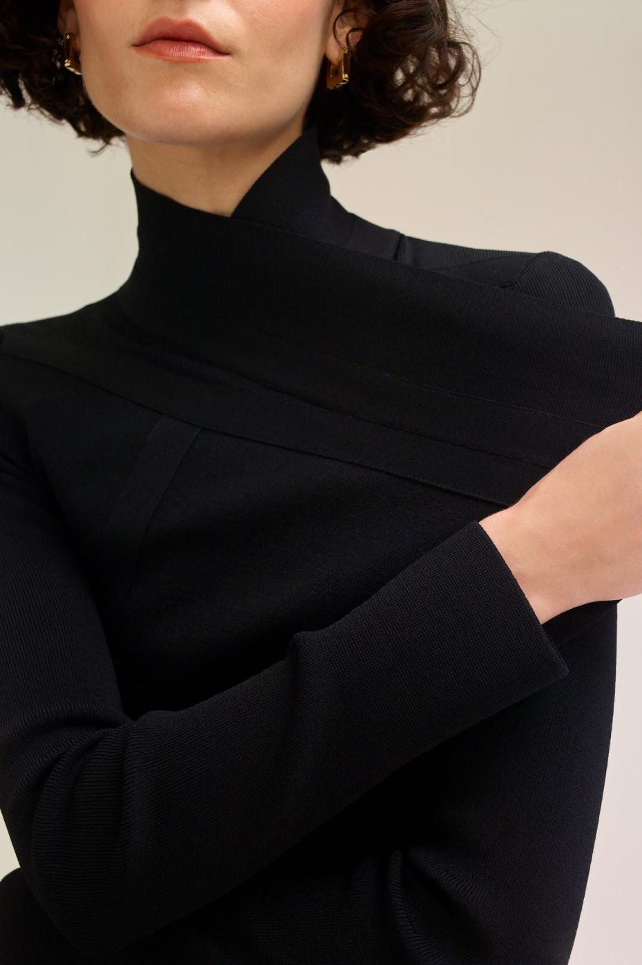 Jackets | Women Scanlan Theodore CREPE KNIT DRAPE FRONT JACKET Black