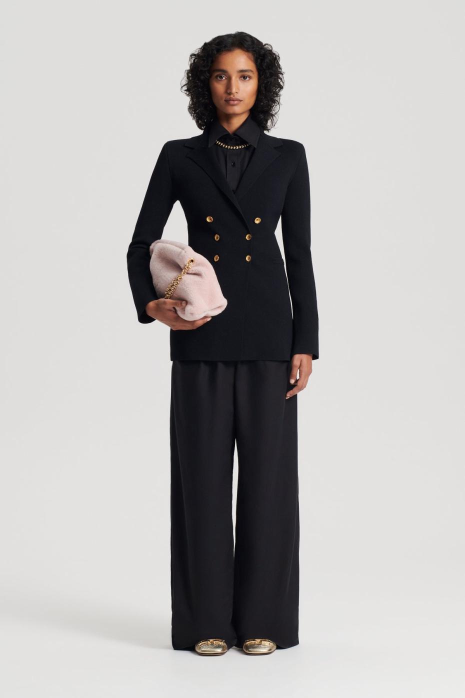 Jackets | Women Scanlan Theodore CREPE KNIT GOLD BUTTON JACKET Black