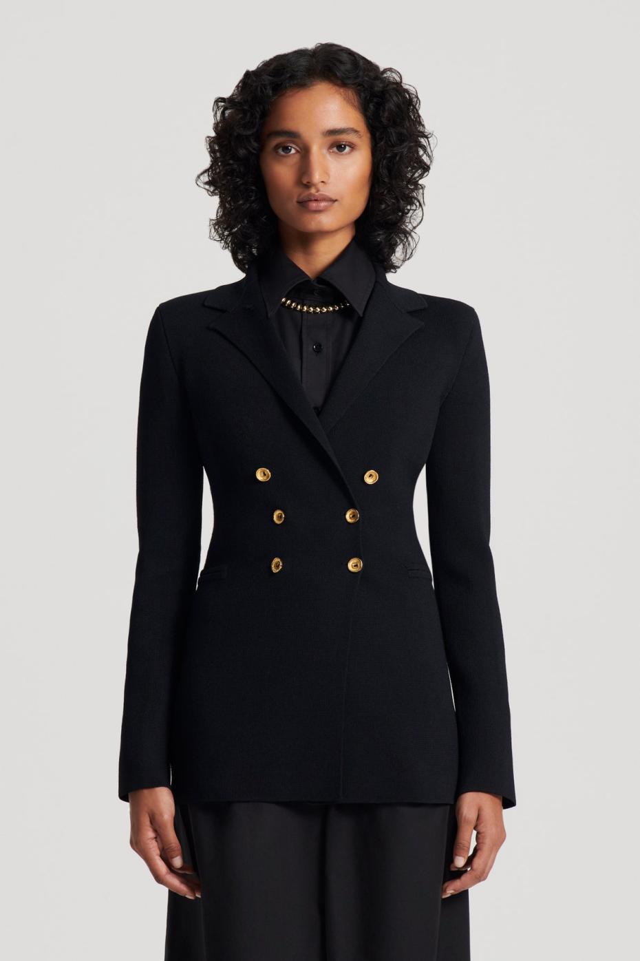 Jackets | Women Scanlan Theodore CREPE KNIT GOLD BUTTON JACKET Black