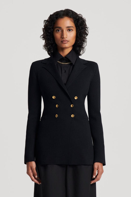 Jackets | Women Scanlan Theodore CREPE KNIT GOLD BUTTON JACKET Black