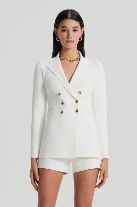 Jackets | Women Scanlan Theodore CREPE KNIT GOLD BUTTON JACKET Cream
