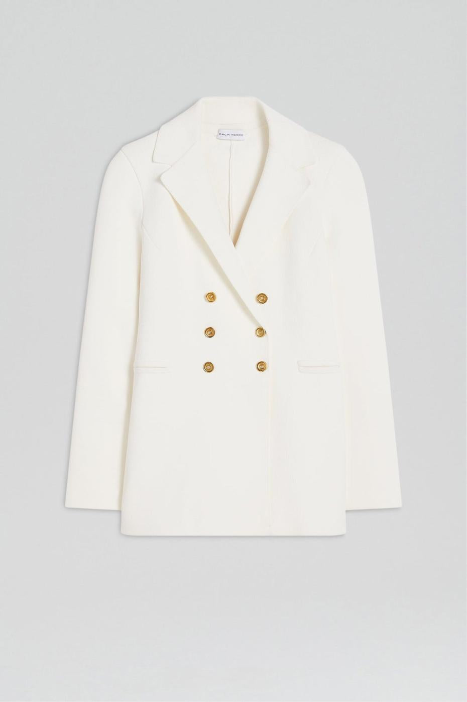 Jackets | Women Scanlan Theodore CREPE KNIT GOLD BUTTON JACKET Cream