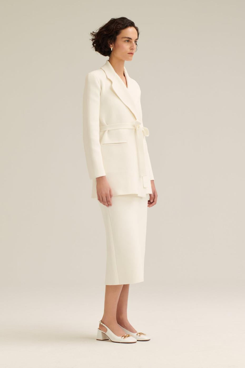 Jackets | Women Scanlan Theodore CREPE KNIT LOOSE TAILORED JACKET Cream