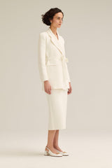 Jackets | Women Scanlan Theodore CREPE KNIT LOOSE TAILORED JACKET Cream