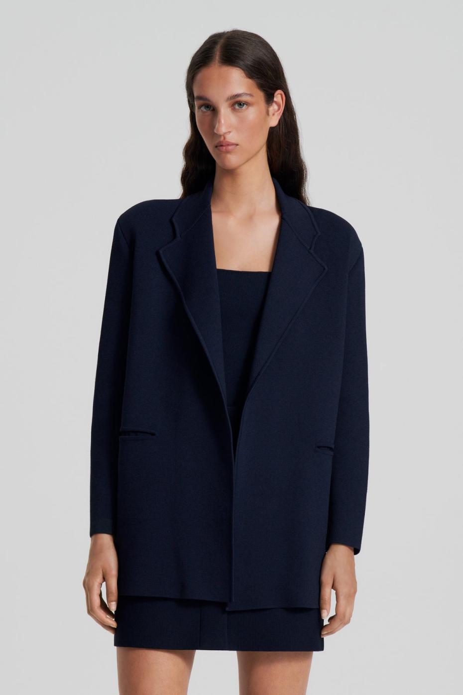 Jackets | Women Scanlan Theodore CREPE KNIT LOOSE TAILORED JACKET Navy