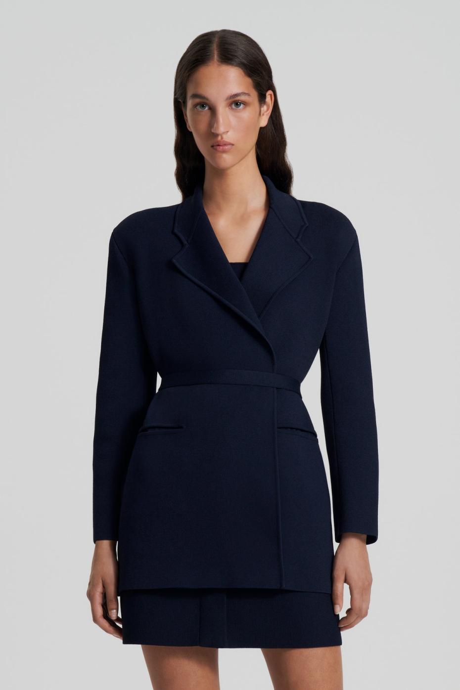 Jackets | Women Scanlan Theodore CREPE KNIT LOOSE TAILORED JACKET Navy