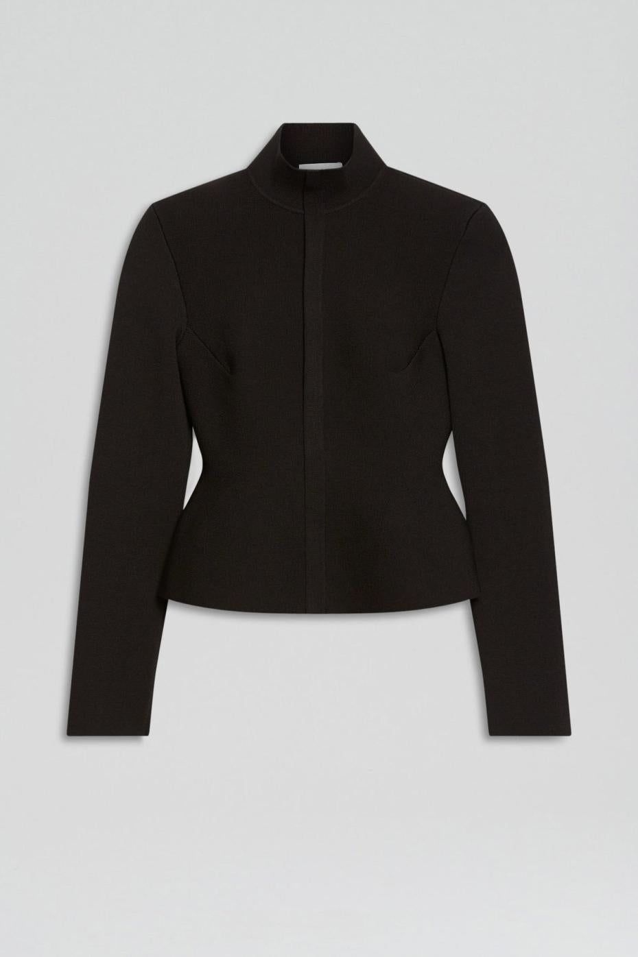 Jackets | Women Scanlan Theodore CREPE KNIT PEPLUM JACKET Dark.chocolate