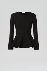 Jackets | Women Scanlan Theodore CREPE KNIT RUFFLE JACKET Black