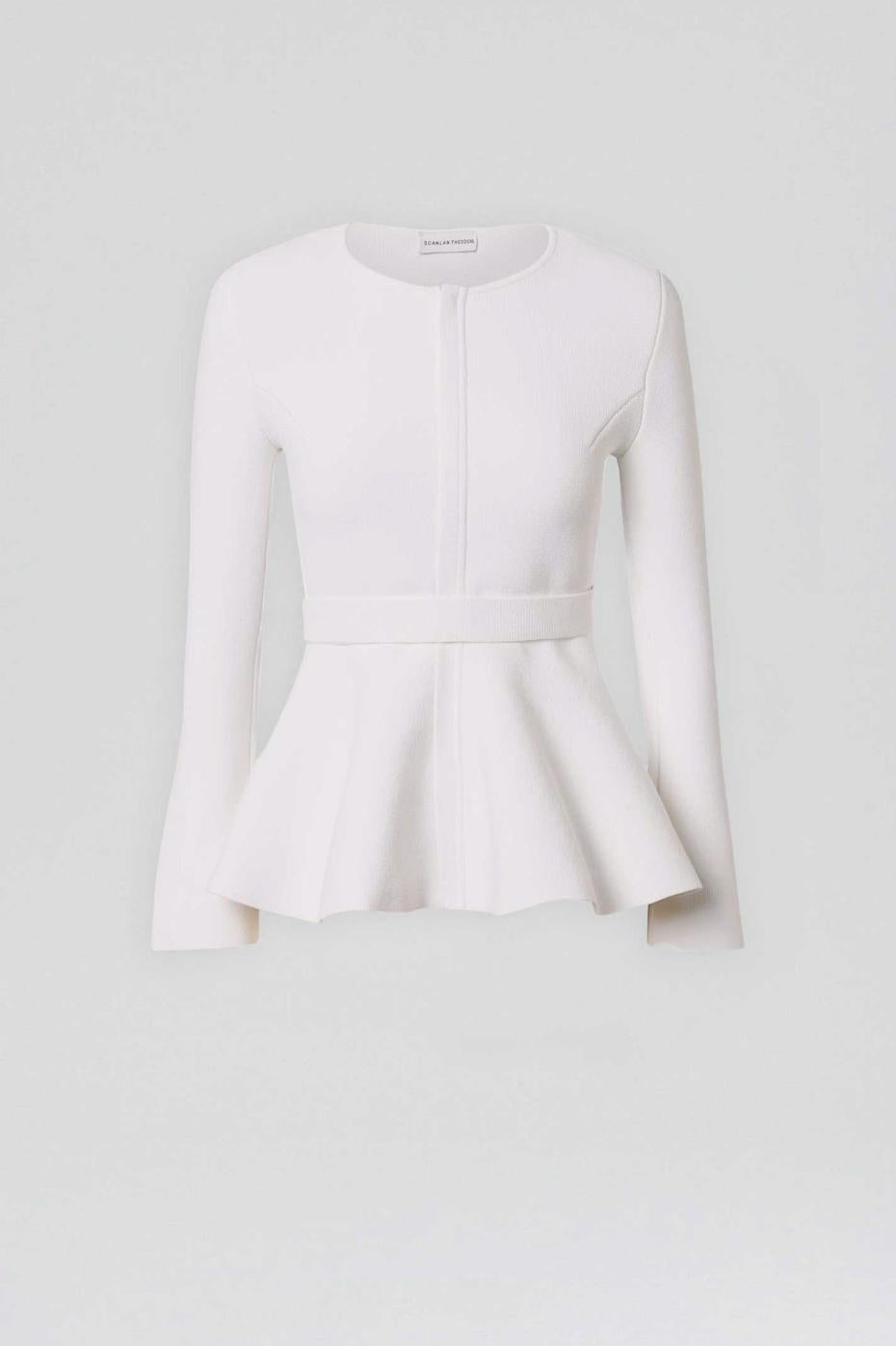 Jackets | Women Scanlan Theodore CREPE KNIT RUFFLE JACKET White
