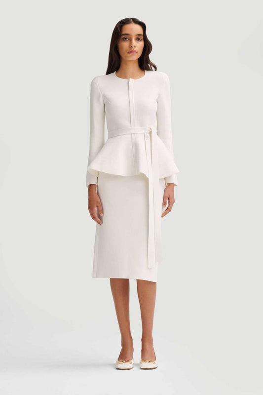 Jackets | Women Scanlan Theodore CREPE KNIT RUFFLE JACKET White