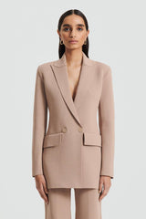 Jackets | Women Scanlan Theodore CREPE KNIT TAILORED BLAZER Oat