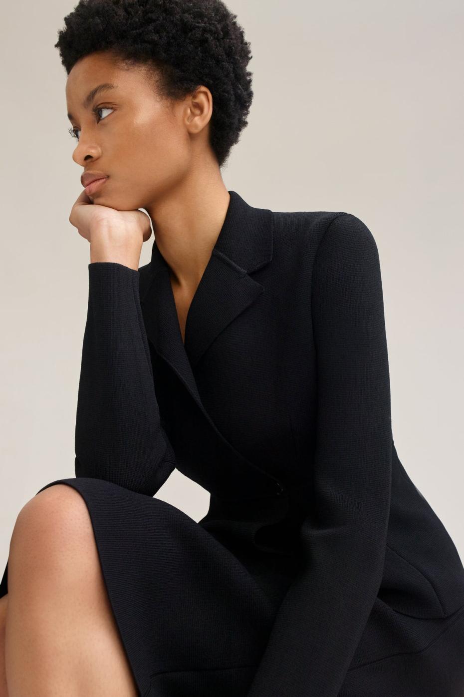 Jackets | Women Scanlan Theodore CREPE KNIT TAILORED JACKET Black