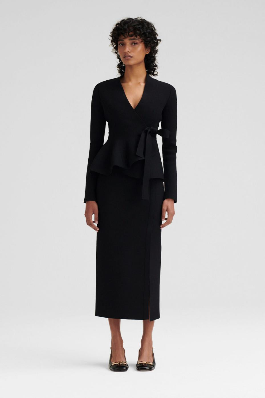 Jackets | Women Scanlan Theodore CREPE KNIT WRAP JACKET Black