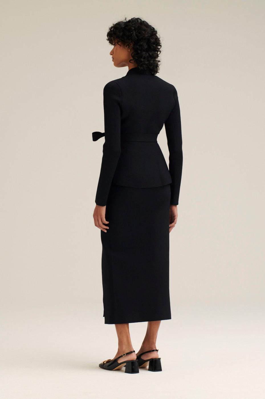 Jackets | Women Scanlan Theodore CREPE KNIT WRAP JACKET Black