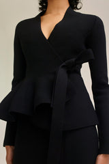 Jackets | Women Scanlan Theodore CREPE KNIT WRAP JACKET Black