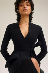 Jackets | Women Scanlan Theodore CREPE KNIT WRAP JACKET Black