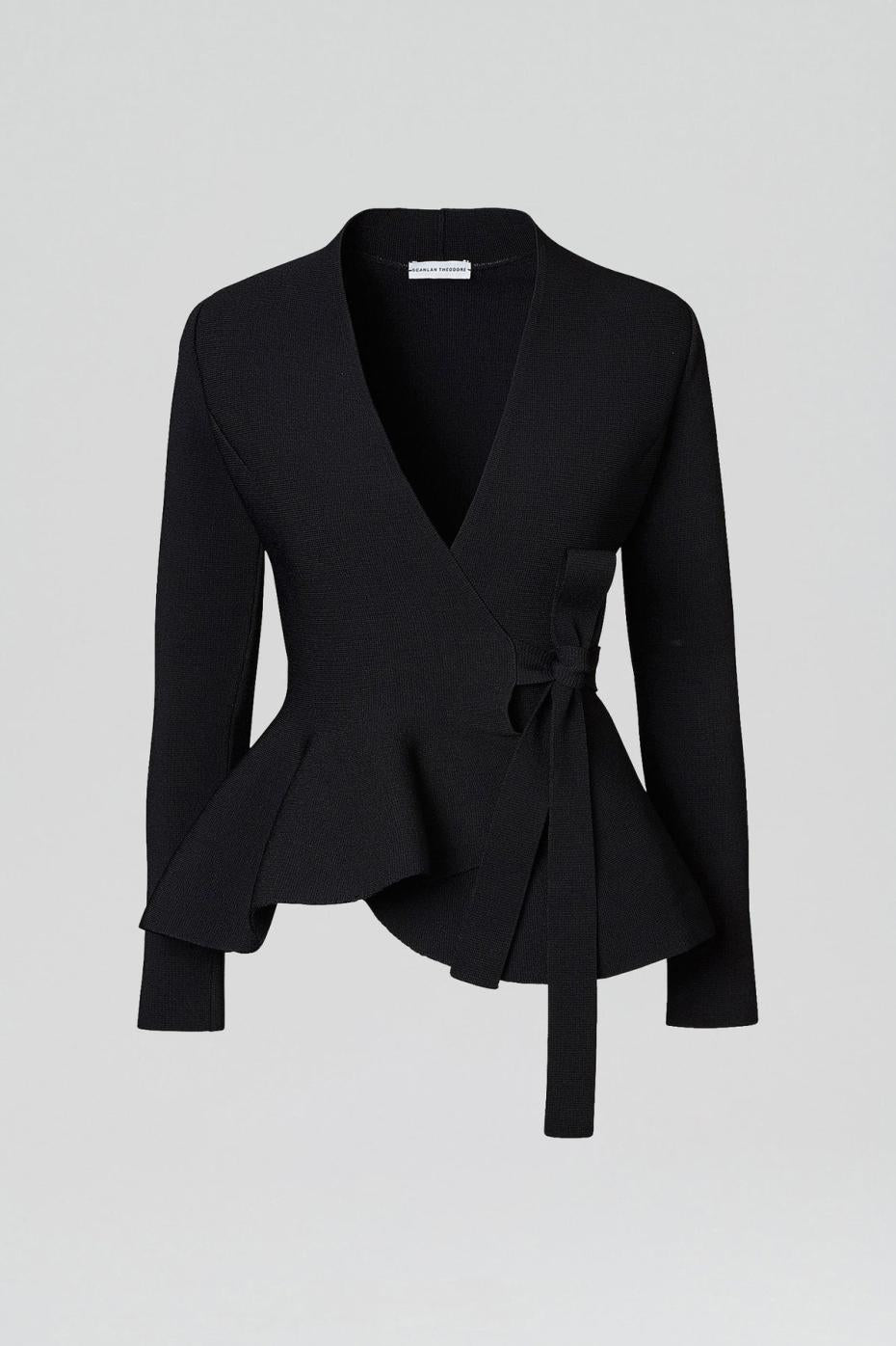 Jackets | Women Scanlan Theodore CREPE KNIT WRAP JACKET Black