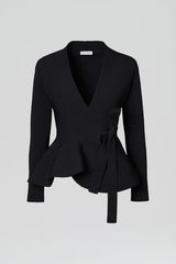 Jackets | Women Scanlan Theodore CREPE KNIT WRAP JACKET Black