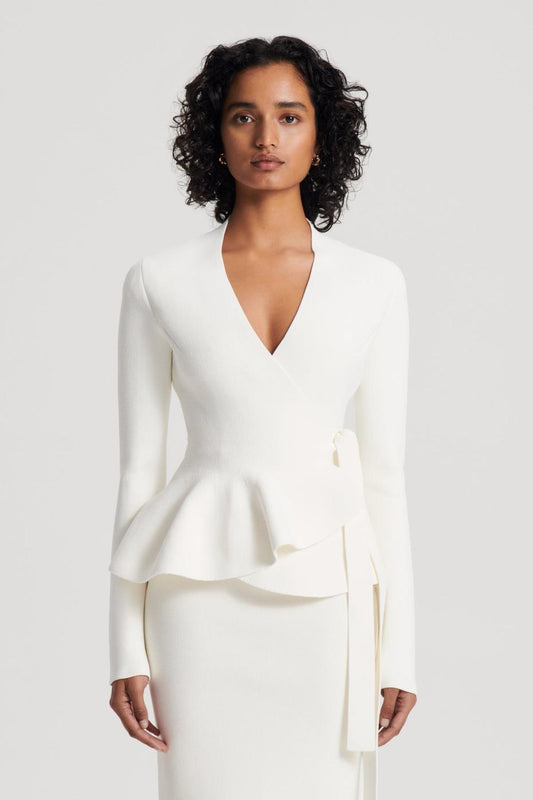 Jackets | Women Scanlan Theodore CREPE KNIT WRAP JACKET Cream