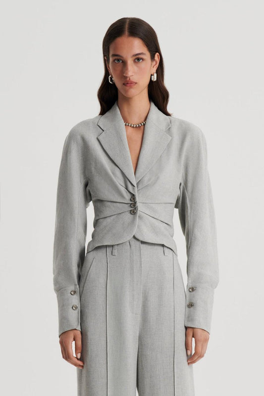 Jackets | Women Scanlan Theodore DRAPED TAILORED JACKET Pale.grey