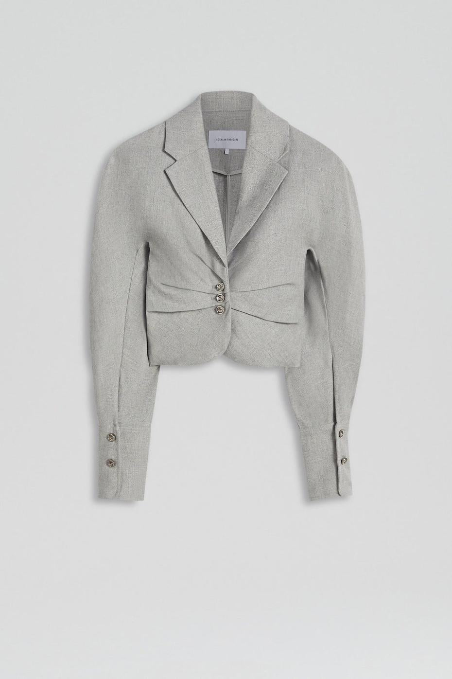 Jackets | Women Scanlan Theodore DRAPED TAILORED JACKET Pale.grey
