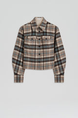 Jackets | Women Scanlan Theodore PLAID SHIRT JACKET Taupe