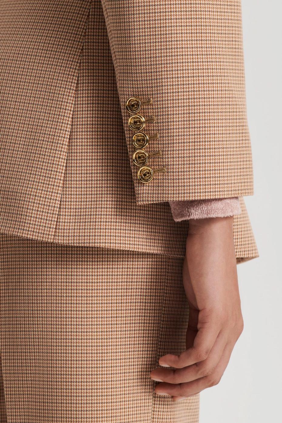 Jackets | Women Scanlan Theodore PLAID TAILORED JACKET Caramel