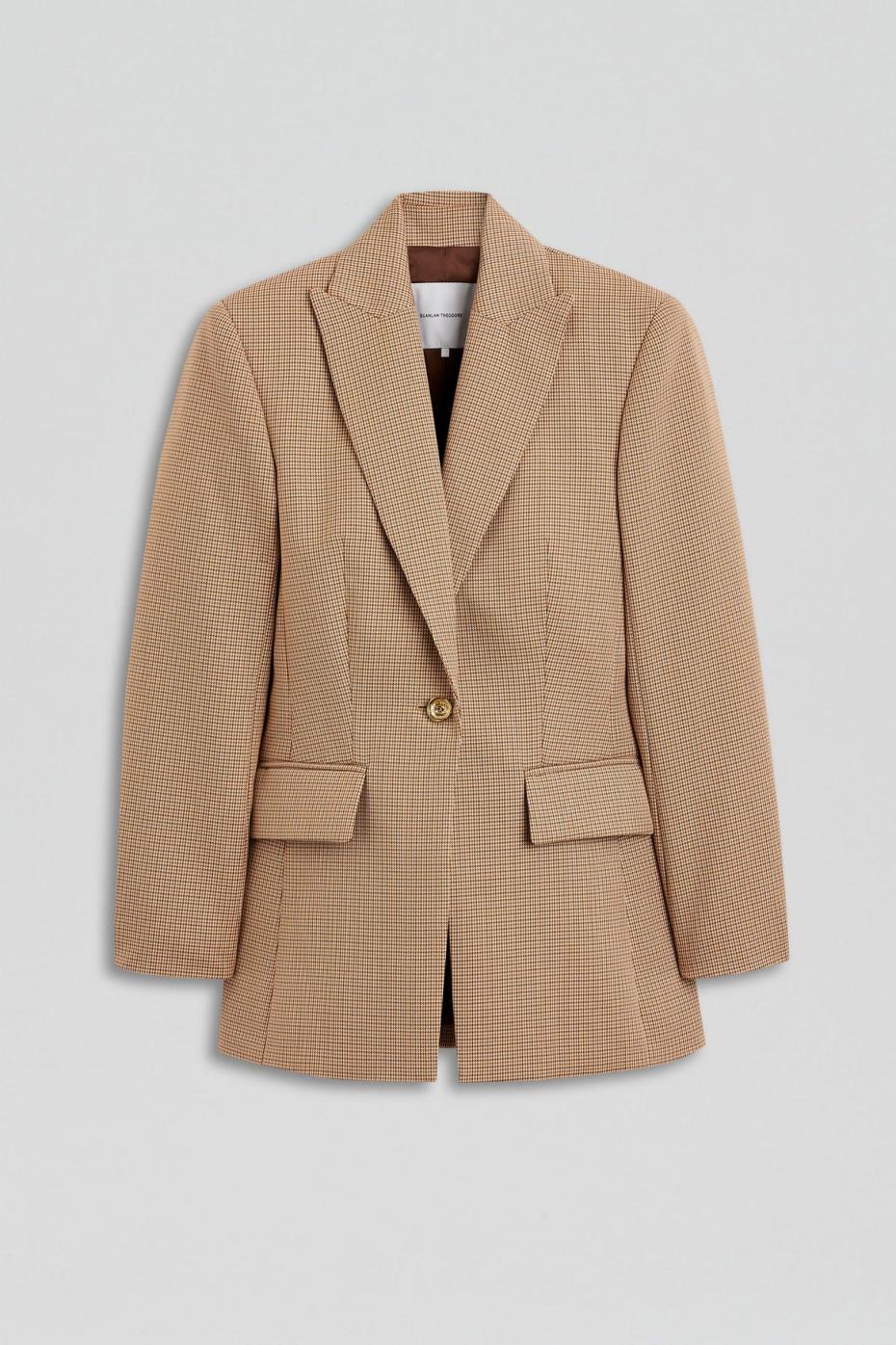 Jackets | Women Scanlan Theodore PLAID TAILORED JACKET Caramel