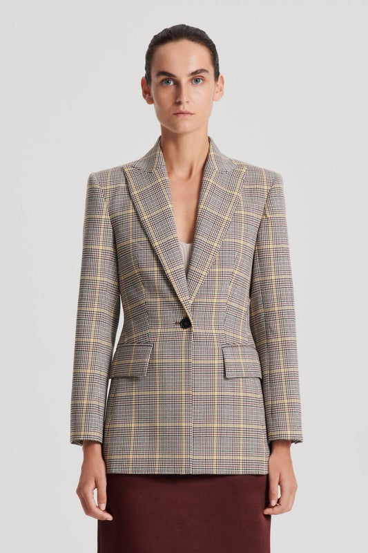 Jackets | Women Scanlan Theodore PLAID TAILORED JACKET Ginger