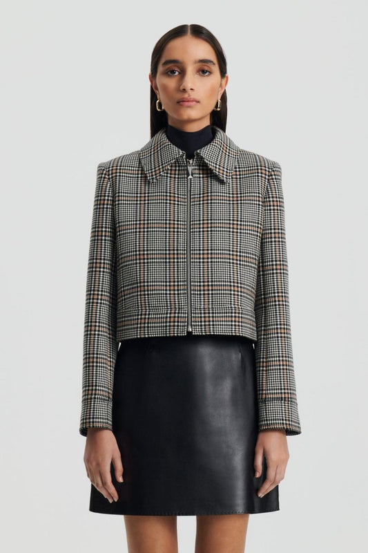 Jackets | Women Scanlan Theodore PLAID ZIP JACKET Black.white
