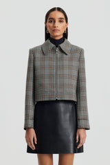 Jackets | Women Scanlan Theodore PLAID ZIP JACKET Black.white