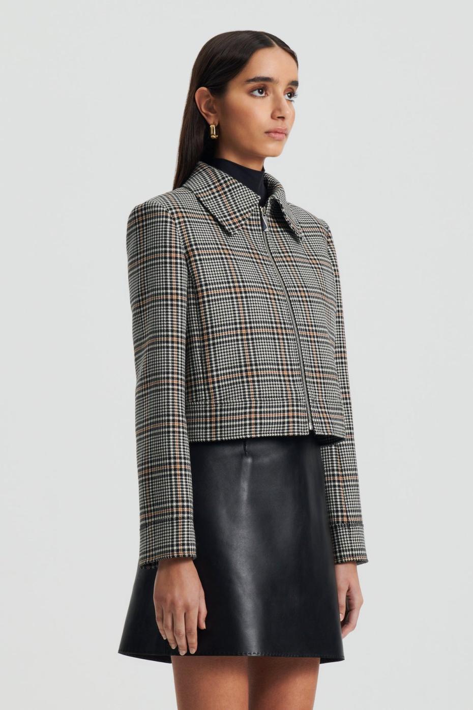Jackets | Women Scanlan Theodore PLAID ZIP JACKET Black.white