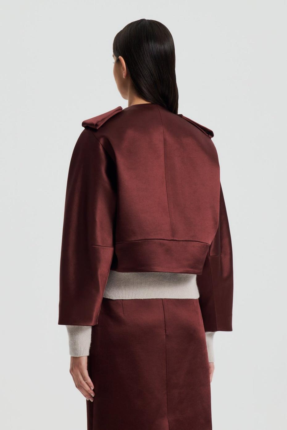 Jackets | Women Scanlan Theodore SATIN COCOON SLEEVE JACKET Burgundy