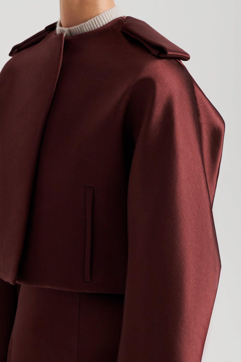 Jackets | Women Scanlan Theodore SATIN COCOON SLEEVE JACKET Burgundy