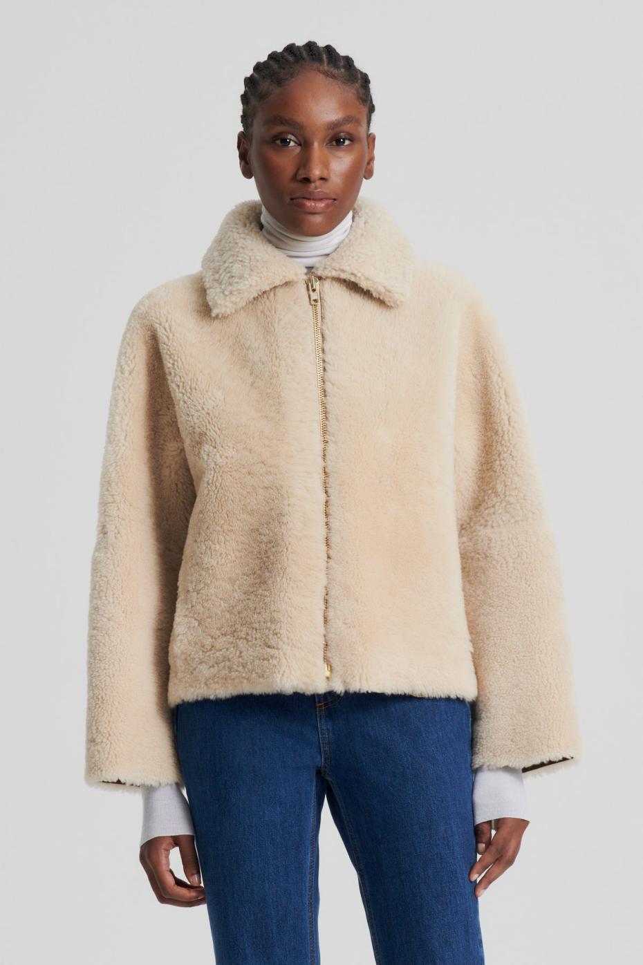 Jackets | Women Scanlan Theodore SHEARLING COCOON SLEEVE JACKET Beige