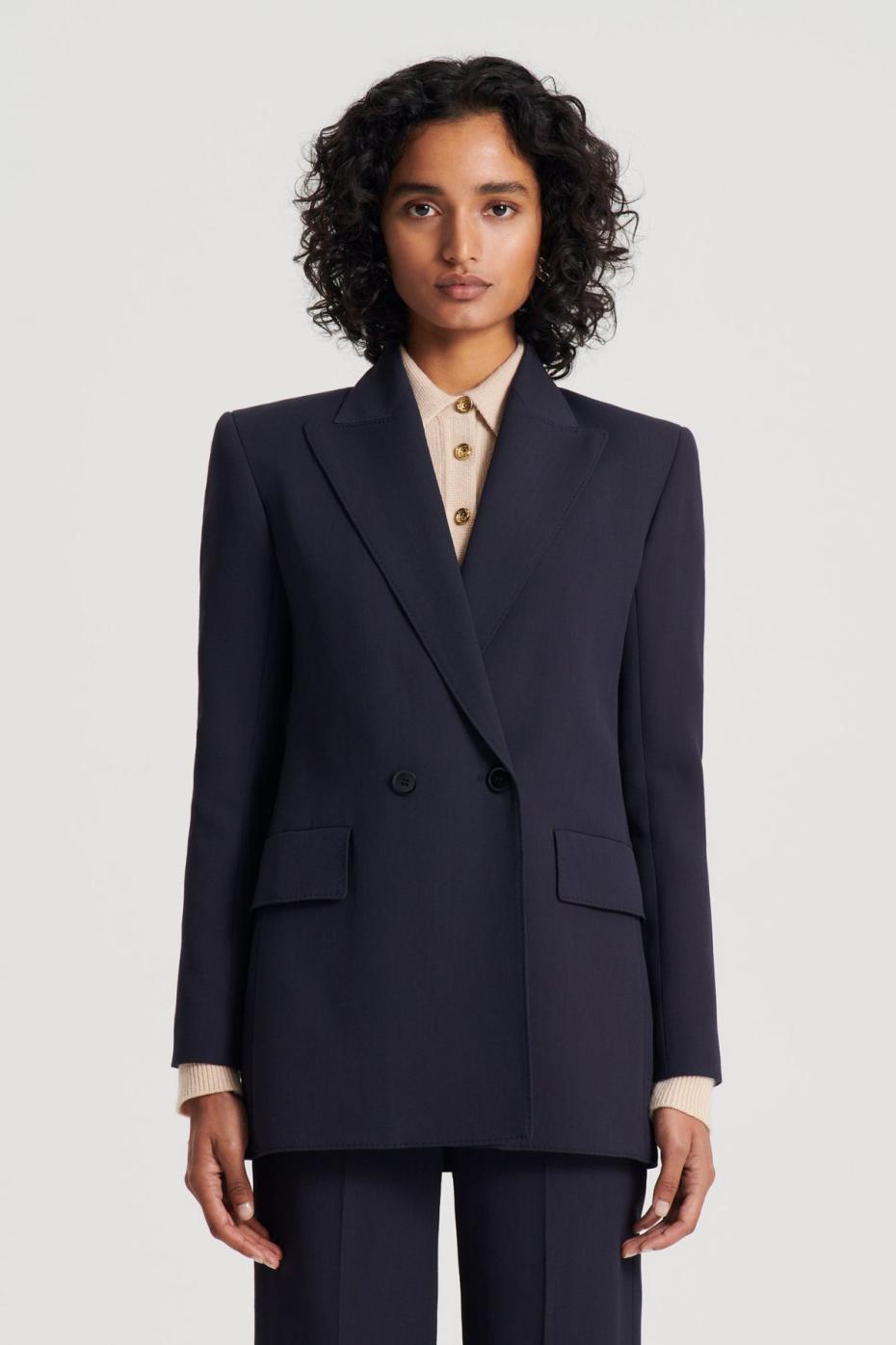 Jackets | Women Scanlan Theodore TAILORED DRAPE JACKET Navy