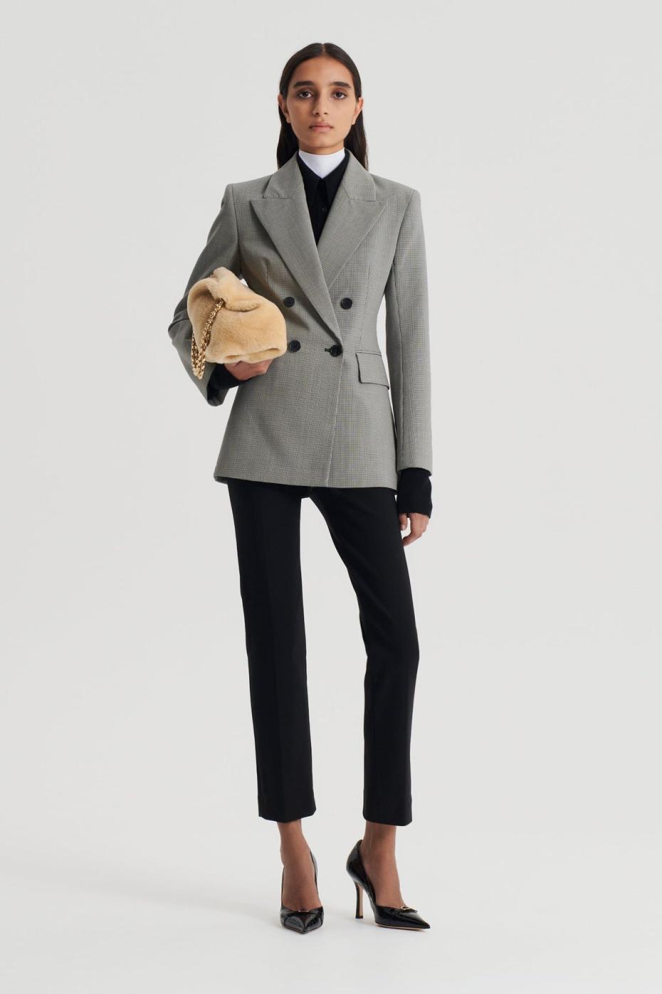 Jackets | Women Scanlan Theodore TAILORED HOUNDSTOOTH JACKET Black