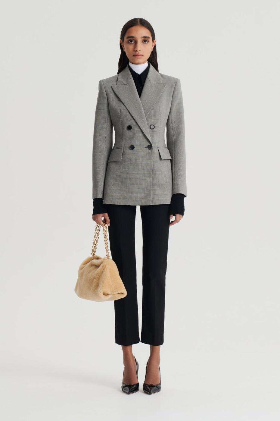 Jackets | Women Scanlan Theodore TAILORED HOUNDSTOOTH JACKET Black